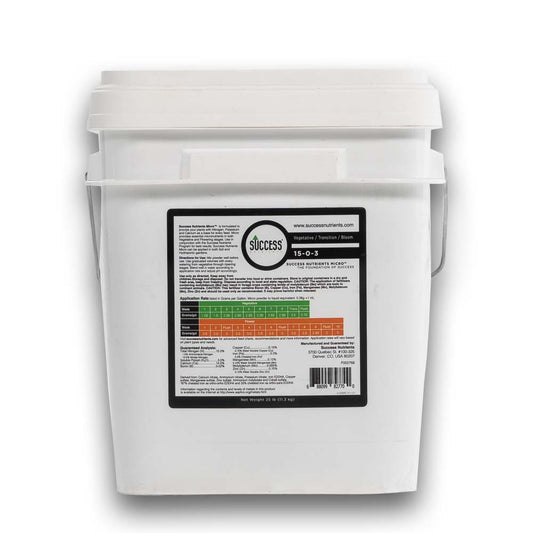 Success Nutrients Micro Pro 25lb back label