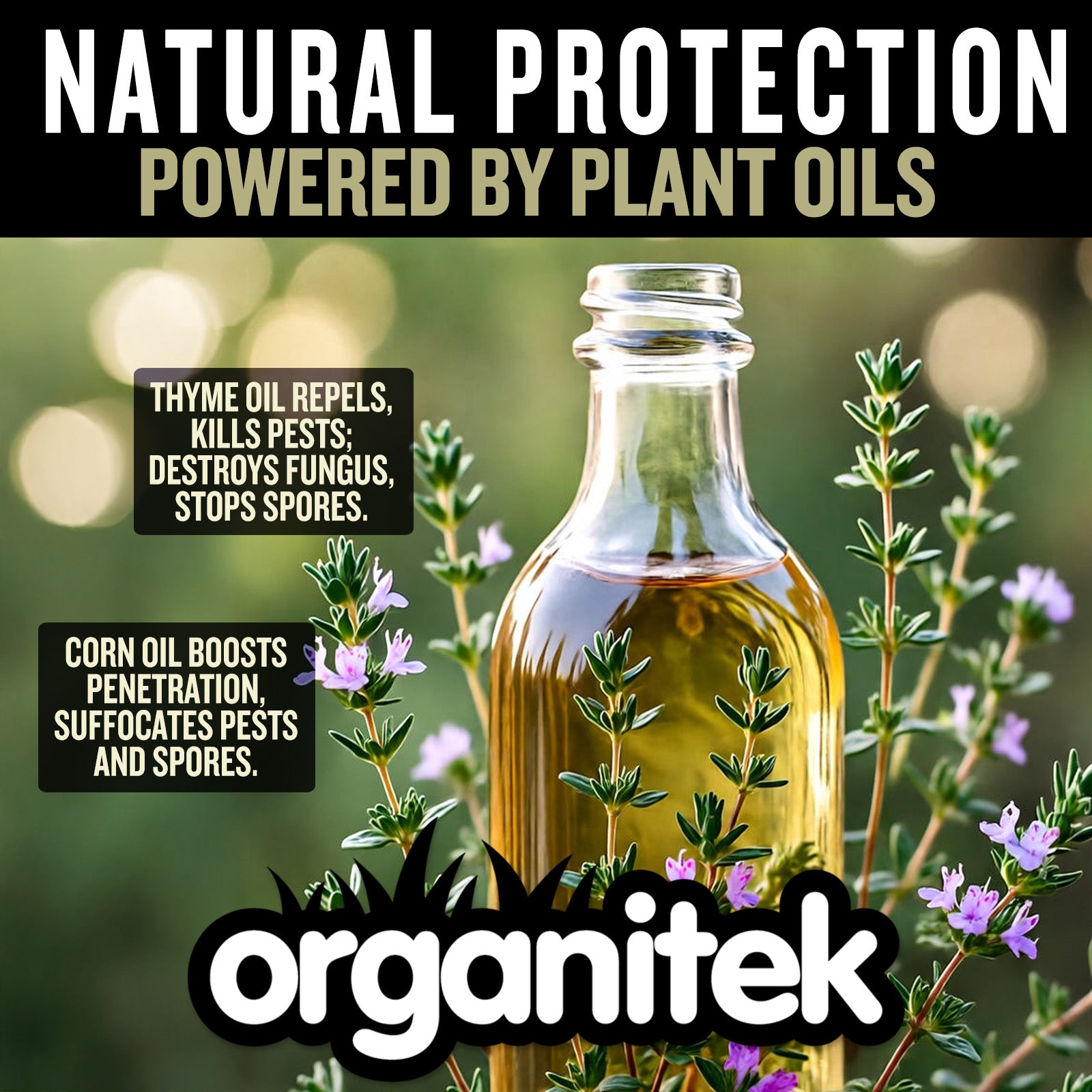 YetiControl derived from natural oils including thyme and corn oil