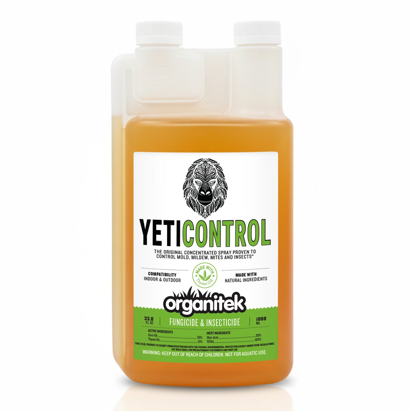 Organitek YetiControl 1000mL bottle, plant-based insecticide and fungicide